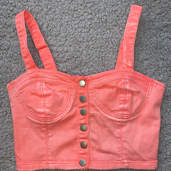 Forever 21 Tops - SOLD...Coral Forever 21 Bustier Crop Top